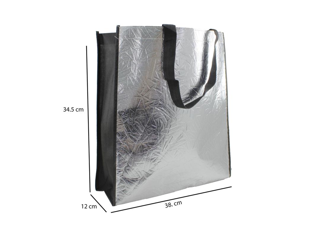 Non-Woven Fabric Tote Bag for Stylish Convenience - 34.5 x 12 x 38cm, Silver