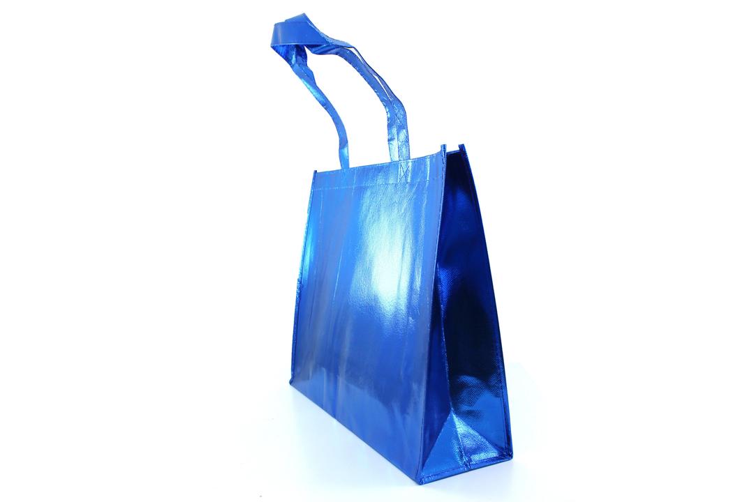 Reusable Non-Woven Fabric Grocery Tote Bag With Handle - 40 x 12 x 32cm, Blue