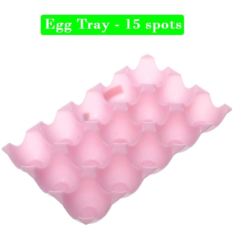 Portable Plastic Egg Box With Handle 15 Section Folding Egg Tray Storage Holder