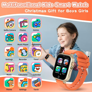 Kids Smart Watch Gift for Girls Age 5-12, 26 Games HD Touch Screen Watches with Video Camera Music Player Pedometer Flashlight 12/24 hr Educational Toys Birthday Gifts for Girls Ages 7 8 9 10