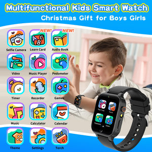 Kids Smart Watch Gift for Girls Age 5-12, 26 Games HD Touch Screen Watches with Video Camera Music Player Pedometer Flashlight 12/24 hr Educational Toys Birthday Gifts for Girls Ages 7 8 9 10